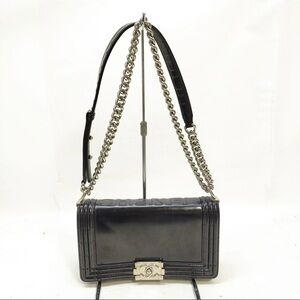Chic Black Leather Chain Shoulder Bag